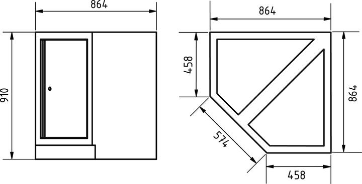 Produktbild Kraftwerk Eck-Schrankmöbel (86.40 cm, 91 cm)