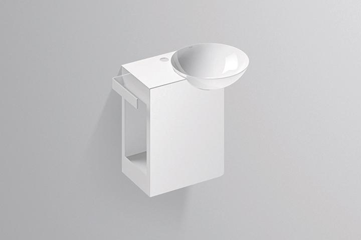 Actual product image Alape wash place WP.INSERT2, W:485mm, H:471mm, D:321mm, bowl basin white, trough right, with tap hol