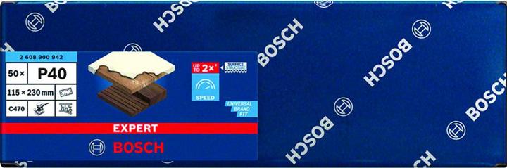 Image du produit Bosch Professional Zubehör Papier abrasif Expert C470 avec 14 trous pour ponceuses vibrantes, 115 x 230 mm, G 40, 50 pcs. (40)