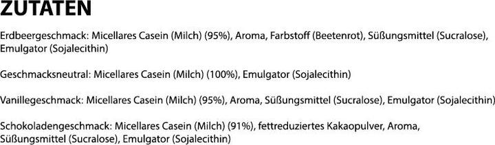 Nährwerte und Zutaten MyProtein Micellar Casein (Erdbeer, 1 Stk., 1000 g)