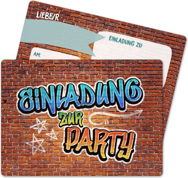Papierdrachen Geburtstags Einladungskarte Jugendlich Jungen (12 pcs)