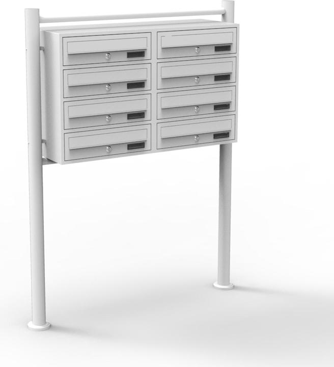 Produktbild Wiltec 8er Briefkastenanlage weiss 2x4 Fächer Standbriefkasten Briefkasten Post
