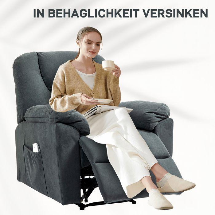 Image du produit Swisshandel24 Elektrisch Relaxsessel Fernsehsessel mit Liegefunktion Wärmefunktion Fussteil