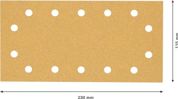 Image du produit Bosch Professional Zubehör Papier abrasif Expert C470 avec 14 trous pour ponceuses vibrantes, 115 x 230 mm, G 60, 50 pcs. (60)