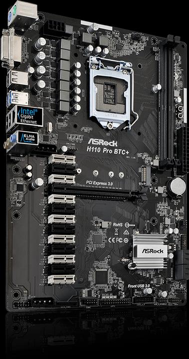 Actual product image AsRock H110 Pro Btc+ (LGA 1151, Intel H110, ATX)