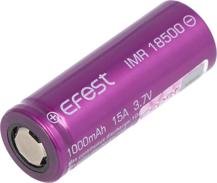 Actual product image Efest Battery Purple IMR18500 unprotected (18500, 1000 mAh)