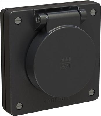 Actual product image Feller Socket outlet T25 UP wet IP55/21 black