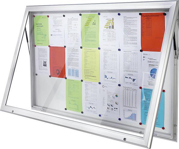 Actual product image eurokraft pro Showcase, aluminum frame, for indoor and outdoor use (Magnet board, 124.5 x 106.5 cm)