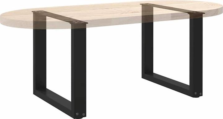 Produktbild VidaXL Couchtischbeine U-Form 2 Stk. Schwarz 60x(72-73) cm Stahl Tischbein