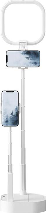 Actual product image Usams Podwójny uchwyt na telefon z lampą LED biały/white ZB24001 (US-ZB240) (1900 lm)