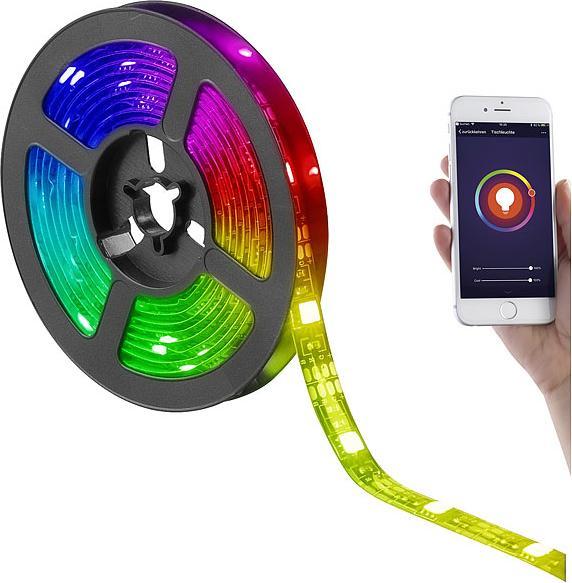 Produktbild Luminea 2er-Set WLAN-RGB-LED-Lichtstreifen (RGB, 200 cm, Indoor)