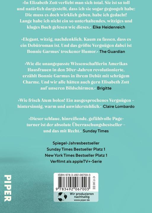 Immagine prodotto Piper Eine Frage der Chemie (Tedesco, Bonnie Garmus, 2024)
