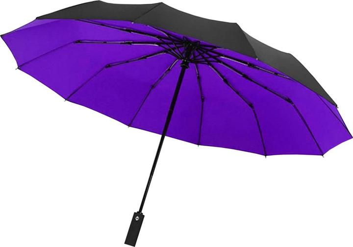 Image du produit JTI Parapluie compact - 105 cm - Noir / Violet