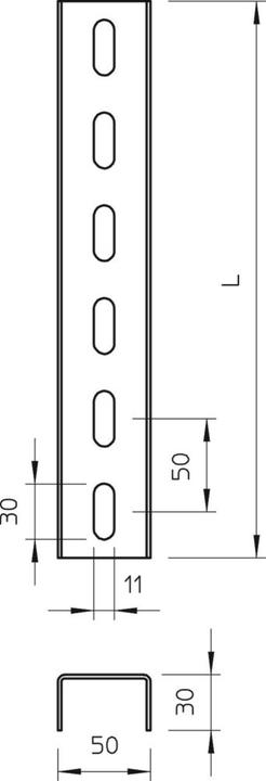 Actual product image OBO Bettermann obo-bettermann - Profile U US3/200 FS (2 m)