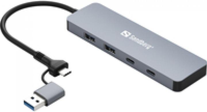 Actual product image Sandberg USB-C/A to 2xUSB-A+2xUSB-C hub (USB-C, USB-A, 4 Ports)