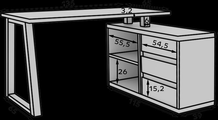 Image du produit ADRK Furniture Bureau d'angle IWO II