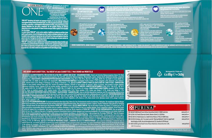 Nutritional values and ingredients Purina ONE Senior (Senior, 4 pcs., 85 g)