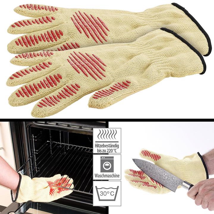 Actual product image Rosenstein & Söhne 3in1 safety glove, heat and cut protection, anti-slip pads (One size)