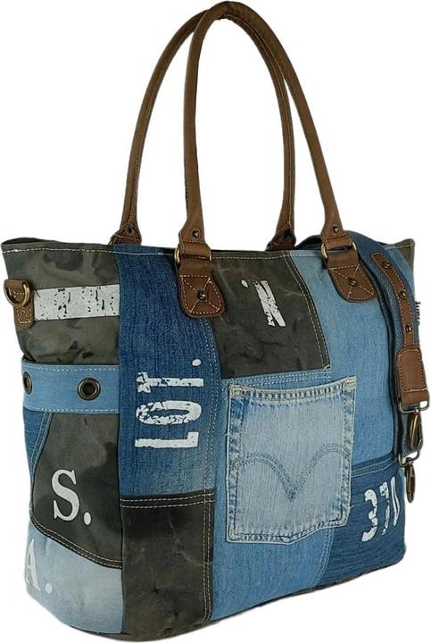 Produktbild Sunsa Schultertasche Handtasche Shopper No.65 Jeans & Canvas recycelt (28.80 l)
