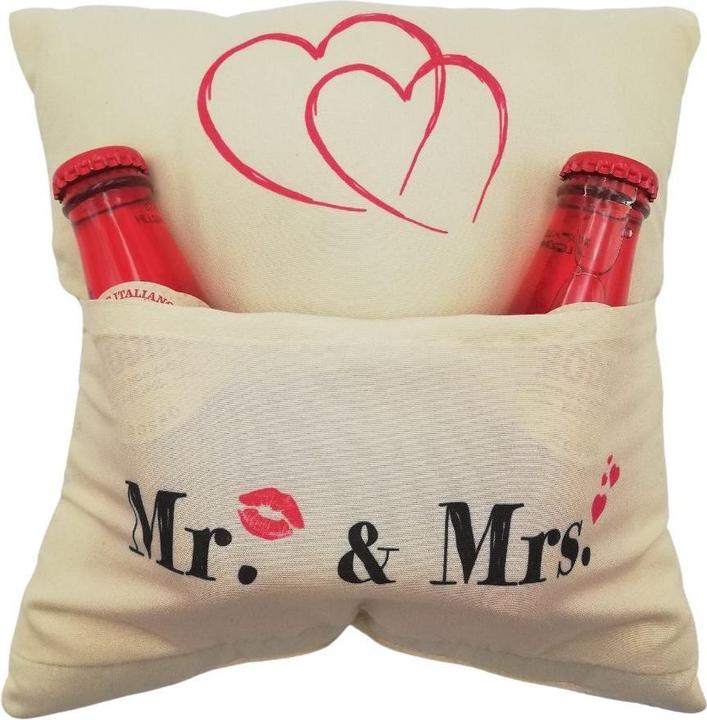 Image du produit Hergo Creation Coussin 25x25 cm avec poche Mr.& Mrs.8936 (25 x 25 cm)