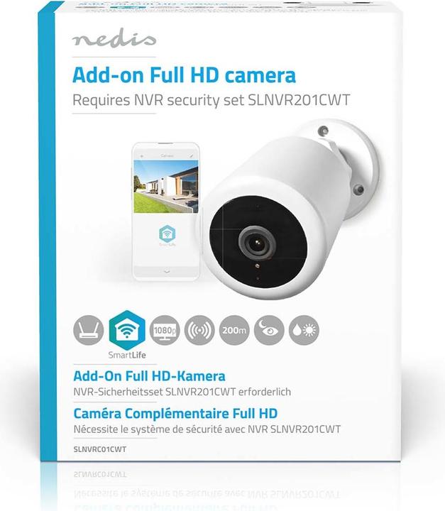 Immagine prodotto Nedis SLNVRC01CWT Sistema di telecamere wireless SmartLife Telecamera aggiuntiva Full HD 1080p IP65 (1920 x 1080 Pixels)