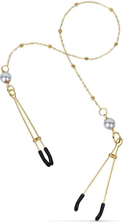 Productafbeelding Easytoys Goldene Brustwarzenklemmen mit Kette und Perlen