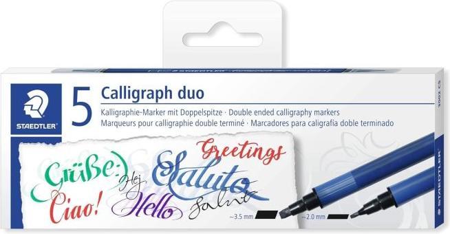 Immagine prodotto Staedtler Pennarello calligrafico a doppia punta 5 colori (Multicolore)