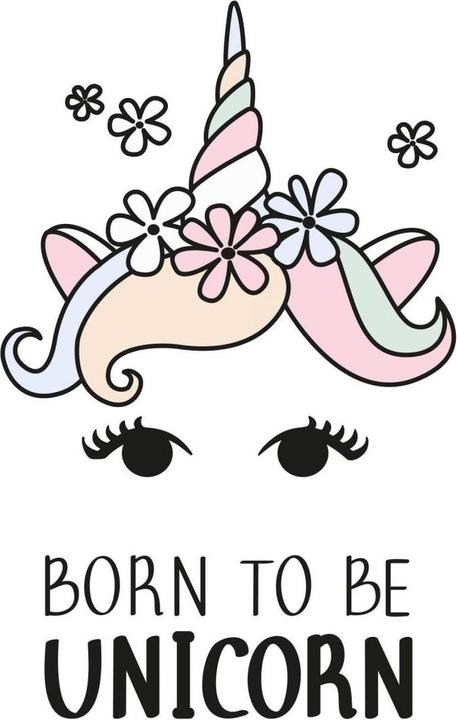 Produktbild Trenddeko Einhornkopf Born to be Unicorn (19 x 30 cm)