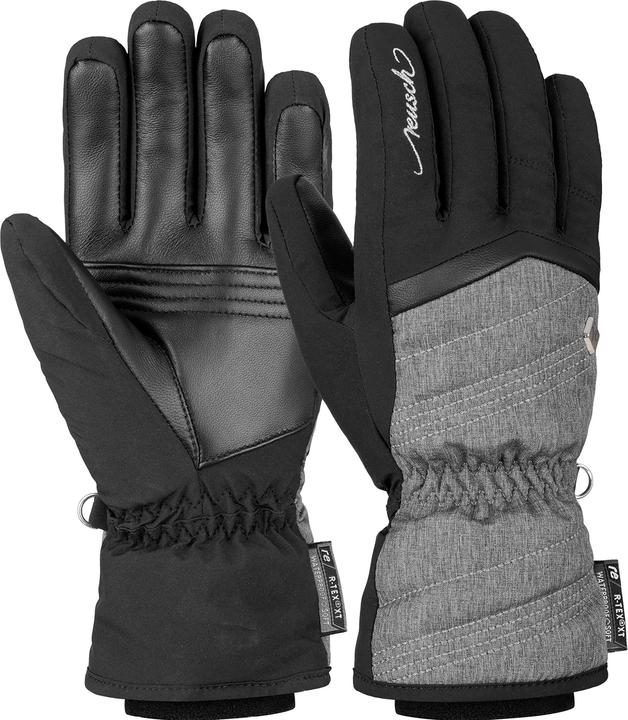 Actual product image Reusch Ladies Lenda R-Tex Xt Gloves, Black/Grey Melange, 7.5 (7.5)