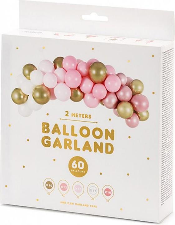 Produktbild Partydeco Bogen aus Luftballons in Rosa und Gold (60 x)