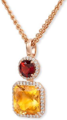 Breuning ANHÄNGER - E.GRANAT/E.CITRIN/BRILL. 0,318 Ct. H/si (585, - Gold)