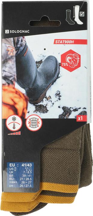 Actual product image Solognac Hunting Warm Full-Length Merino Wool Socks Stat 900 (38, 40)