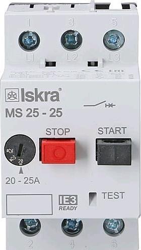 Actual product image Iskra IE3 motor protection switch compliant MS25 25