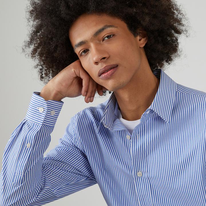 Image du produit La Redoute Collections Chemise à rayures avec col français (XL)