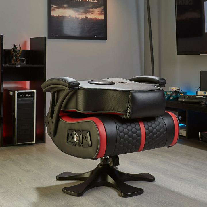 Produktbild X Rocker Chaise de jeu Evora 2.1 audio sans-fil Noire/Rouge