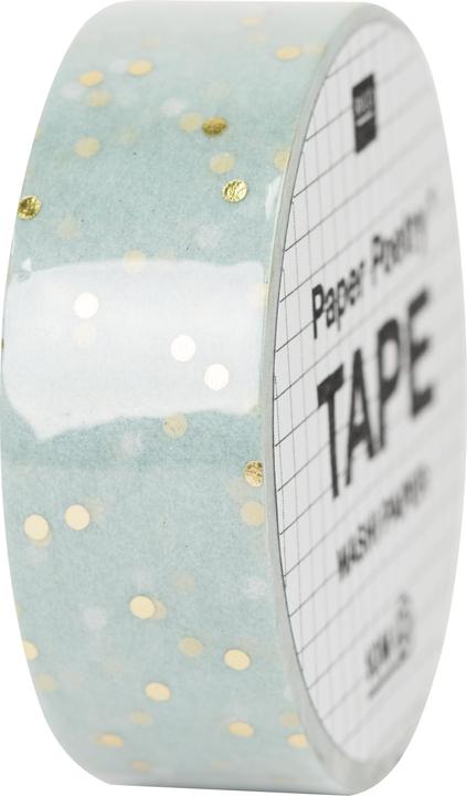 Rico Design Washi Tape Punkte 1.5 cm x 10 m, Gold/Mint