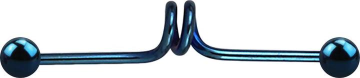 Actual product image Star Piercing Barbell dark blue twister with two balls (without brass, Surgical steel 316L)