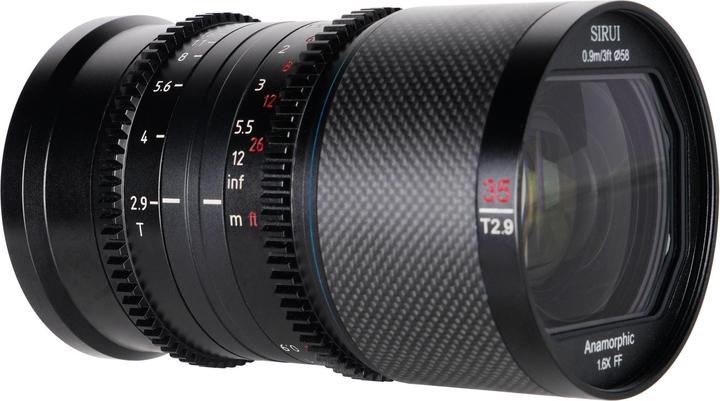 Actual product image Sirui Saturn 35mm T2.9 1.6x anamorphic carbon full-frame lens Canon RF R35N (Canon RF, full size)