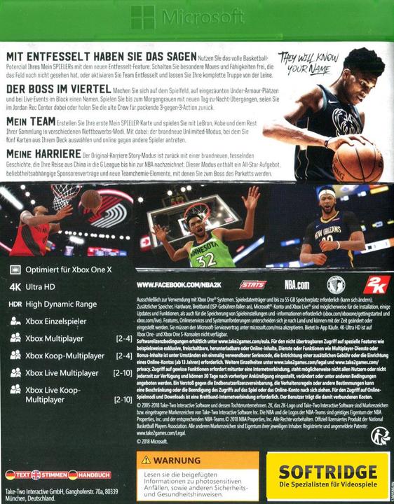 Actual product image 2K Games NBA 2K19 (Xbox Series X, Xbox One X, DE)