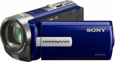 Sony DCR-SX45, Standard Definition, Flash, 60x Zoom, Blue (60 x)