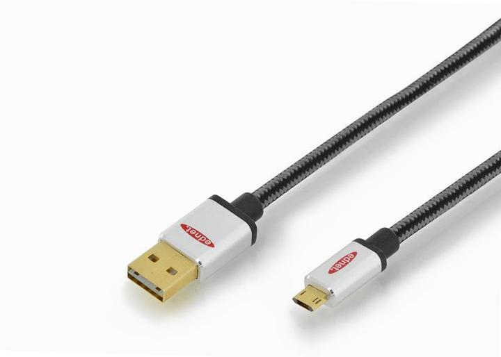 ednet Câble de connexion USB 2.0 type A - Micro B mâle/mâle 1,8 m High Speed mâle réversible (1.80 m, USB 2.0)