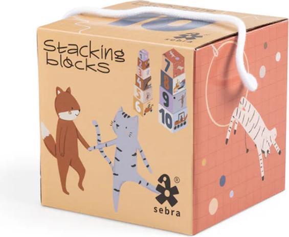 Actual product image Sebra Stacking blocks, 10 pcs, Toes/Builders, FSC™Mix