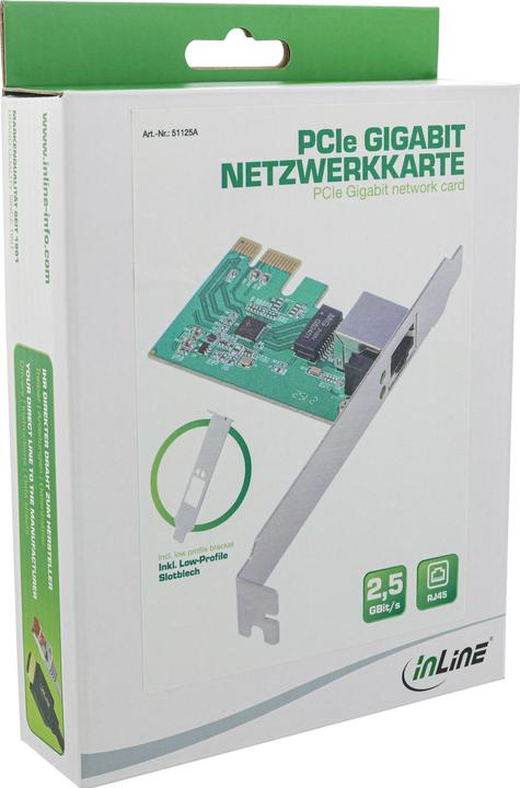 Actual product image InLine Gigabit network card, 1x RJ45 2.5GBit/s, PCIe x1, incl. low profile bracket (Mini PCI Express)