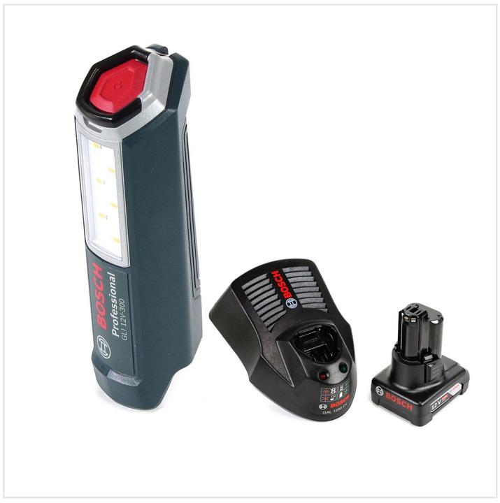 Produktbild Bosch Professional GLI 12V-300 Akku Lampe + 1x GBA 12V 4,0 Ah Akku + GAL 1230 Ladegerät (300 lm)