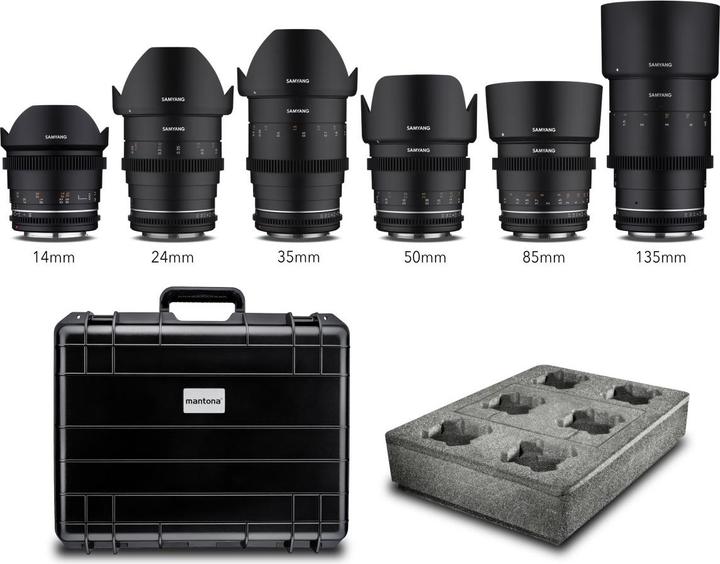 Actual product image Samyang MF 14/24/35/50/85/135 MK2 VDSLR case set Canon EF (Canon EF)