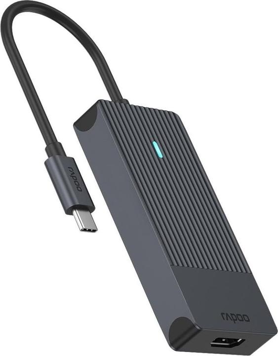 Immagine prodotto Rapoo Adattatore multiplo USB-C, 4 in 1, grigio (USB-C, 4 Porti)