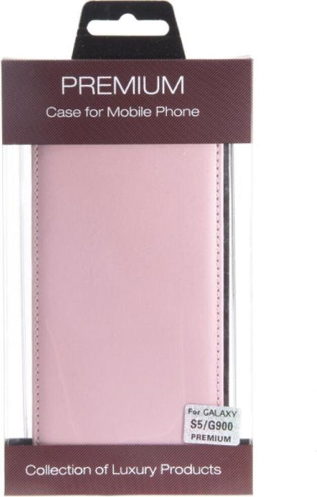 Actual product image OEM Slim Leather Flip Case S5 Galaxy G900 pink (Samsung Galaxy S5)