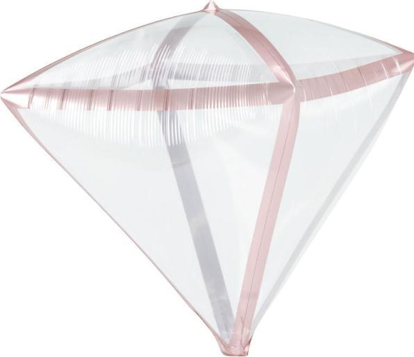 Image du produit Anagram Ballon en aluminium avec bordure en or rose Diamon (3 x)
