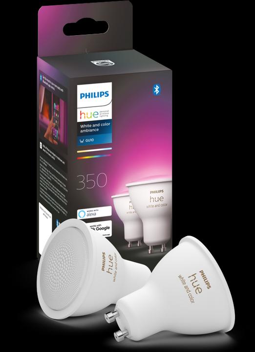 Actual product image Philips Hue 4.2W GU10 2P (GU10, 4.20 W, 400 lm, 2 x, E)
