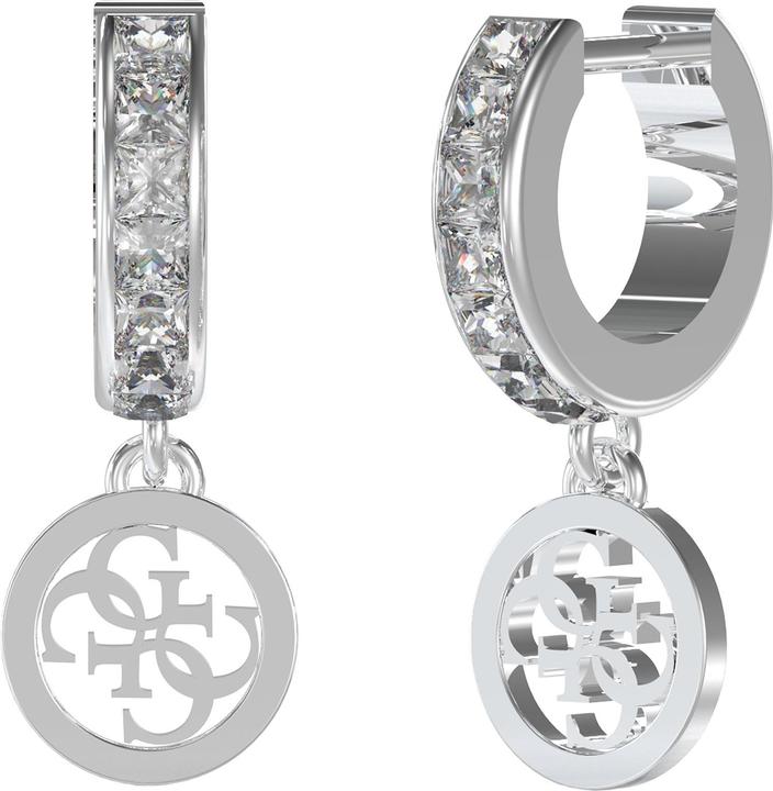 Guess Stylish steel earrings with Huggie Me crystals JUBE03147JWRHT/U (Edelstahl)